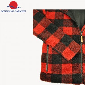 RED GRID LAMB WOOL